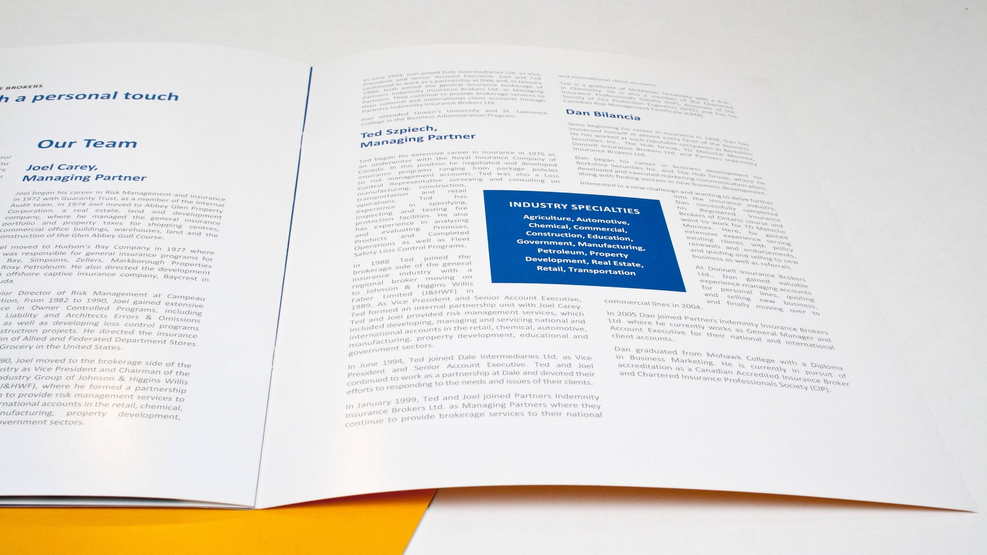 Partners Indemnity Insurance Brokers Ltd Brochure Design