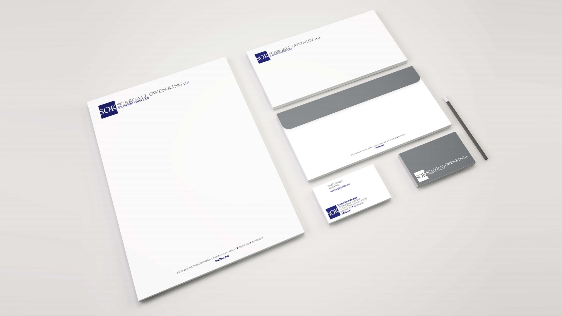 Scargall Owen-King LLP: Stationery Design and Business Cards